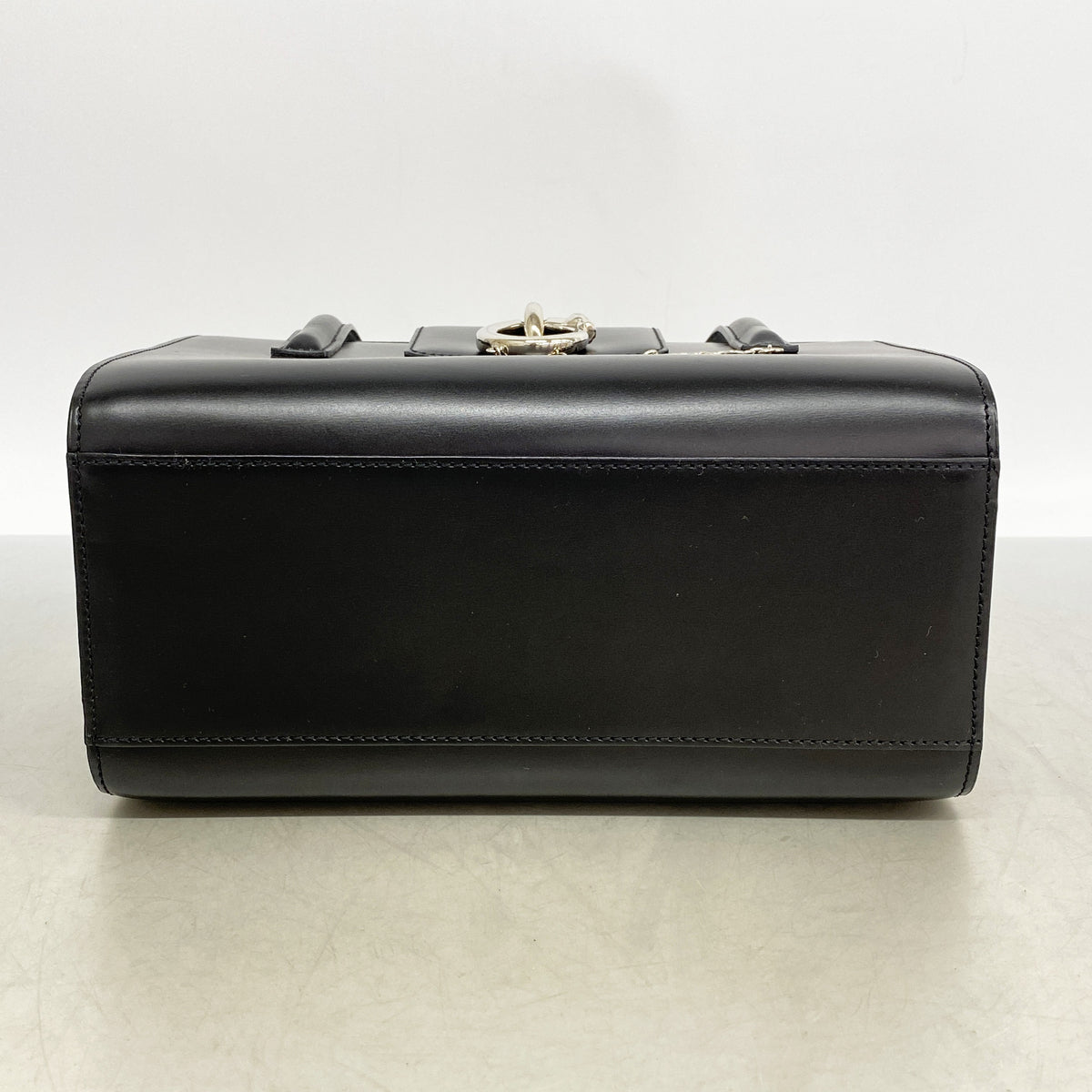 【6kb1756】カルティエ ハンドバッグ パンテール レザー ブラック シルバー金具【中古】レディース