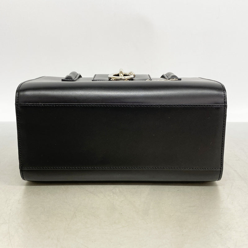 【6kb1756】カルティエ ハンドバッグ パンテール レザー ブラック シルバー金具【中古】レディース
