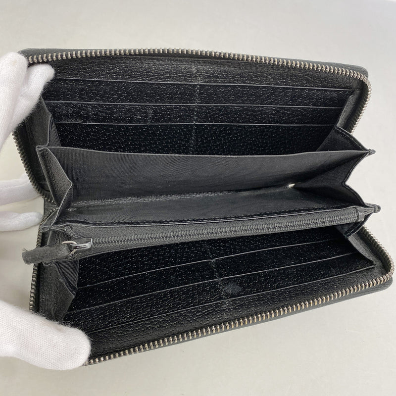 【6kb1761】グッチ 長財布 GGキャンバス 307980 キャンバス ブラック シルバー金具【中古】メンズ レディース ユニセックス