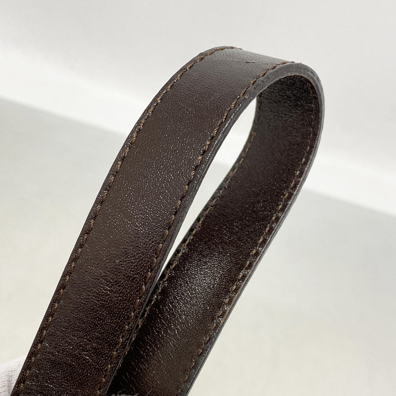 【6kb1788】フェンディ ハンドバッグ ズッカ マンマバケット ナイロンキャンバス ブラウン シルバー金具【中古】レディース