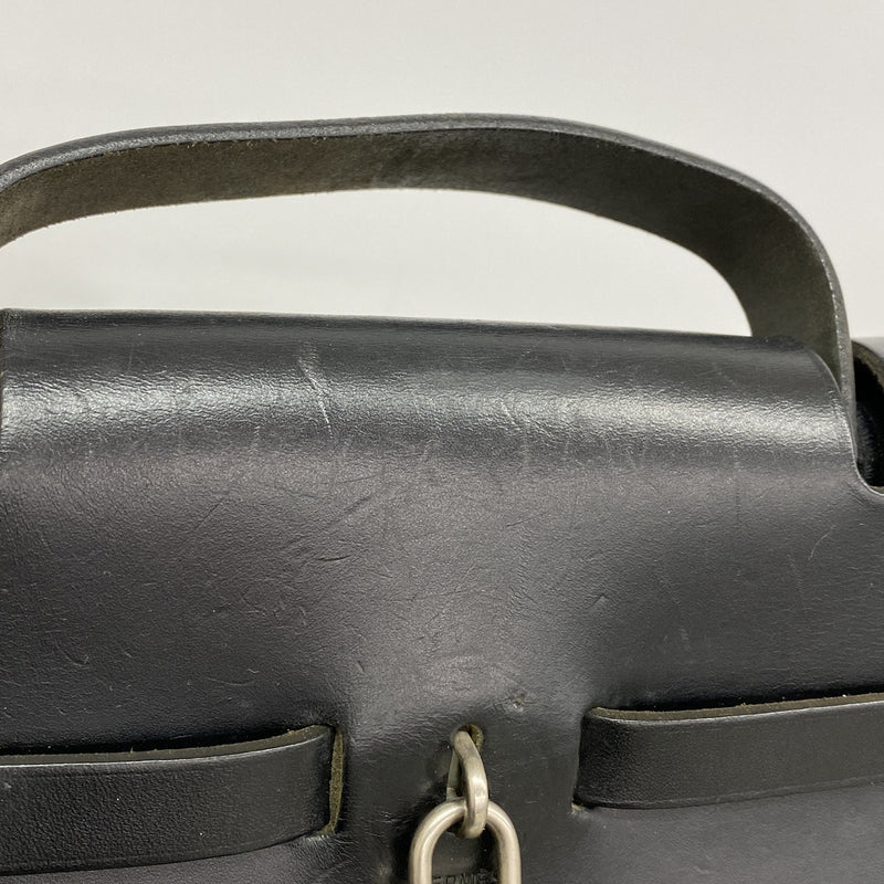 【6kb1801】エルメス ハンドバッグ エールバッグMM トワルオフィシエ ブラック シルバー金具 □C刻印 2wayバッグ【中古】レディース