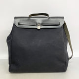 【6kb1801】エルメス ハンドバッグ エールバッグMM トワルオフィシエ ブラック シルバー金具 □C刻印 2wayバッグ【中古】レディース