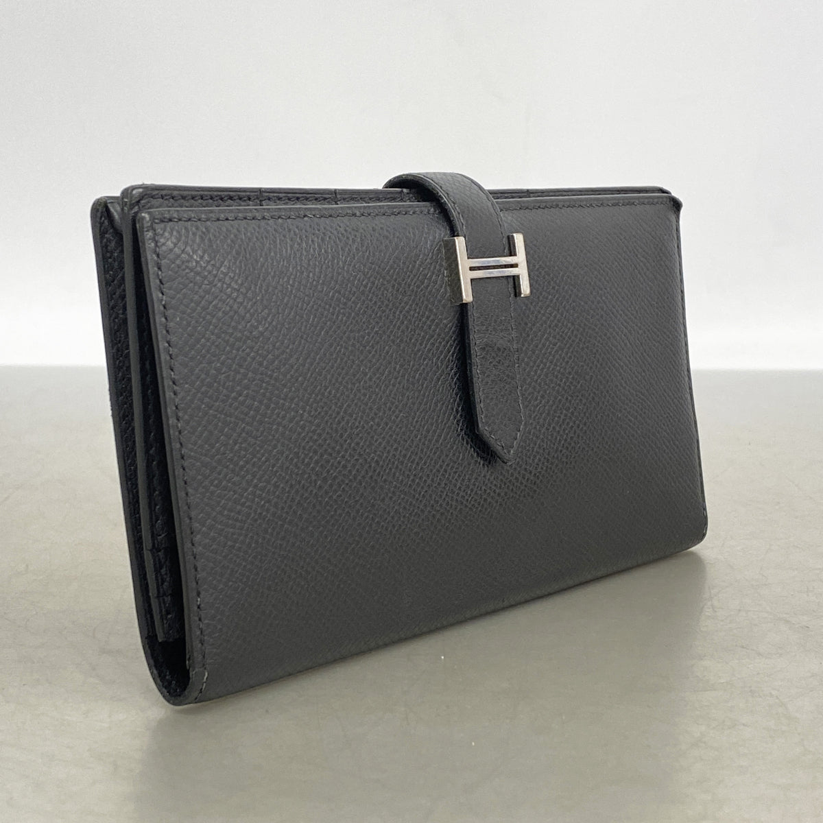 【6kb1802】エルメス 長財布 ベアンスフレ ヴォーエプソン ブラック シルバー金具 D刻印【中古】メンズ レディース ユニセックス