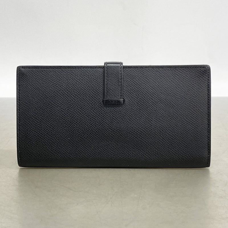 【6kb1802】エルメス 長財布 ベアンスフレ ヴォーエプソン ブラック シルバー金具 D刻印【中古】メンズ レディース ユニセックス