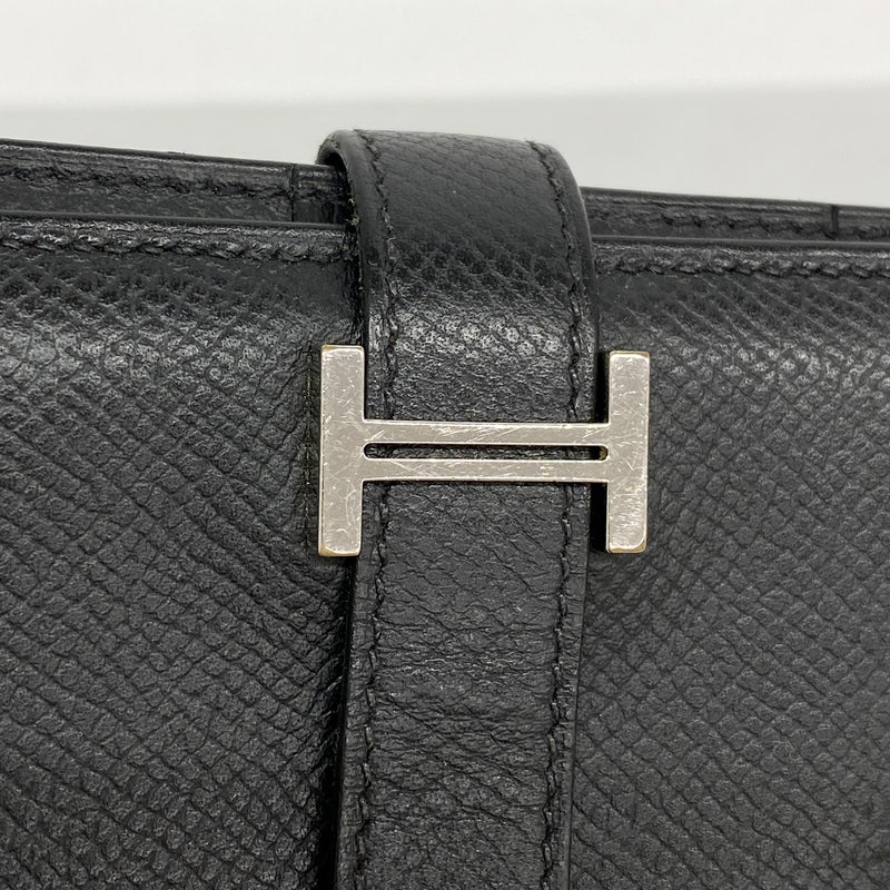 【6kb1802】エルメス 長財布 ベアンスフレ ヴォーエプソン ブラック シルバー金具 D刻印【中古】メンズ レディース ユニセックス
