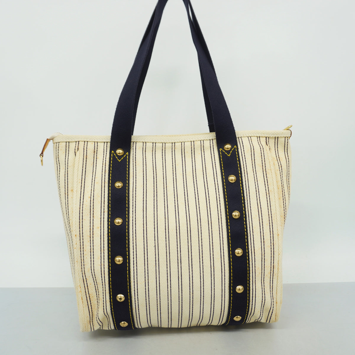 【6kb1811】ルイヴィトン トートバッグ アンティグア カバMM M40132 アイボリー ネイビー【中古】レディース