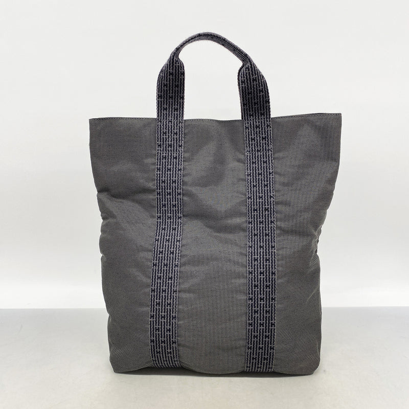 【6kb1852】エルメス トートバッグ エールラインカバス ナイロン グレー シルバー金具【中古】メンズ レディース ユニセックス
