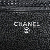 【6kb1860】シャネル ショルダーウォレット マトラッセ チェーンショルダー キャビアスキン ブラック シルバー金具【中古】レディース