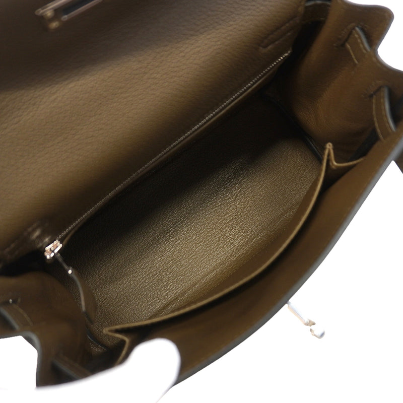 【6kb1872-e-g】エルメス ハンドバッグ ケリー25 トゴ ヴェールロデン シルバー金具 G刻印 2wayバッグ【中古】レディース