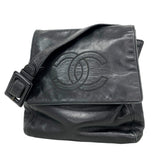 【6kb1911】シャネル ショルダーバッグ ラムスキン ブラック ゴールド金具【中古】レディース