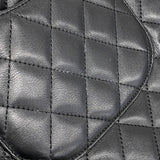 【6kb1921】シャネル ショルダーバッグ カンボン ラムスキン ブラック シルバー金具【中古】レディース
