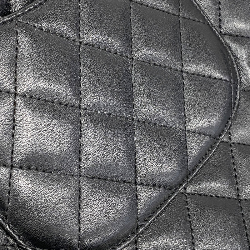 【6kb1921】シャネル ショルダーバッグ カンボン ラムスキン ブラック シルバー金具【中古】レディース