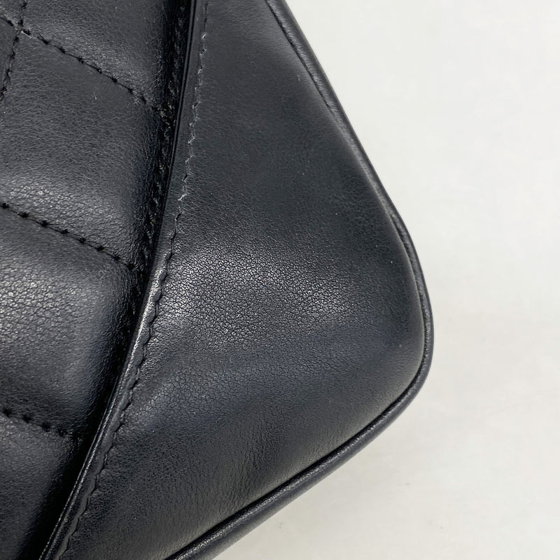 【6kb1921】シャネル ショルダーバッグ カンボン ラムスキン ブラック シルバー金具【中古】レディース