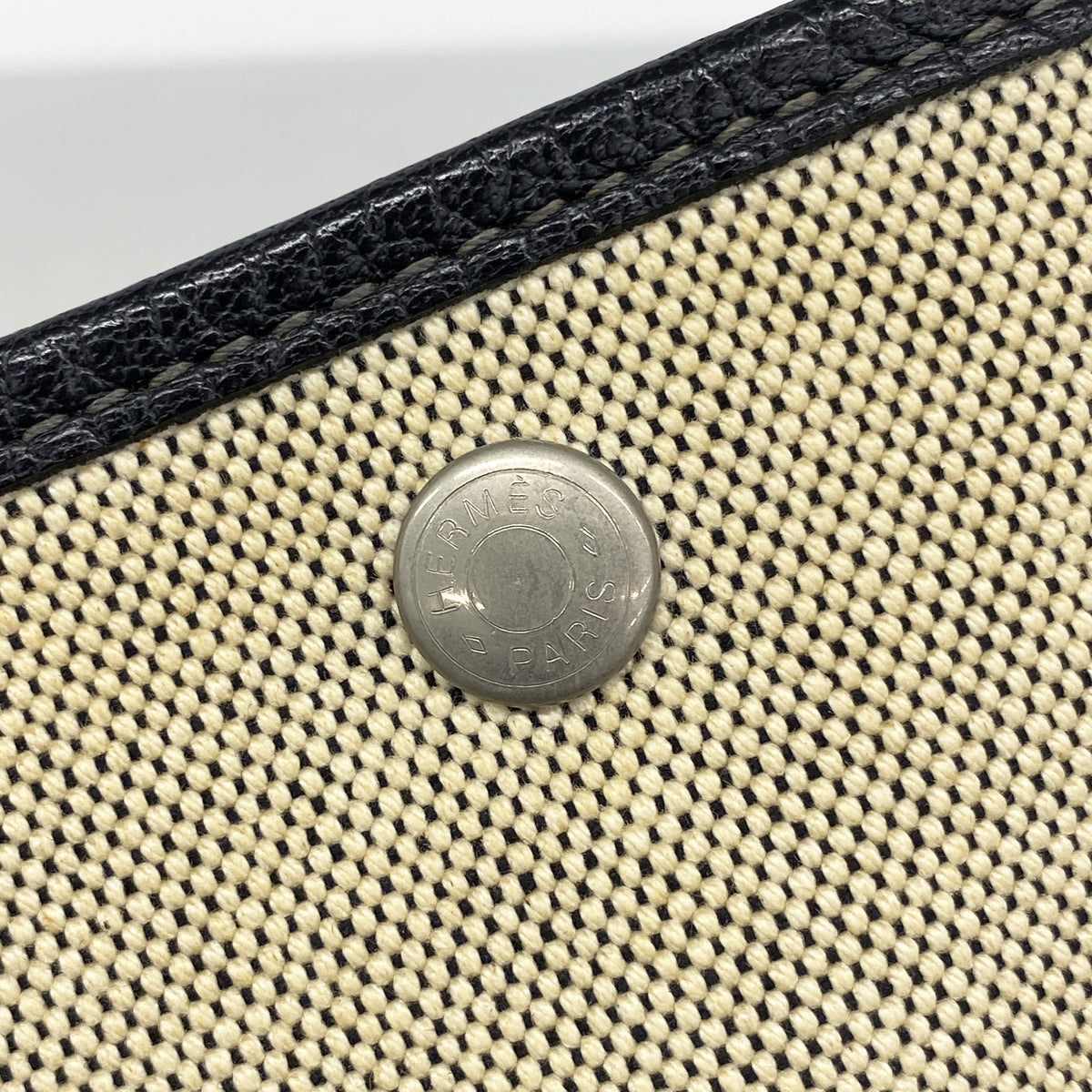 【6kb1922】エルメス トートバッグ ガーデンパーティPM トワルアッシュ ブラック シルバー金具 □G刻印【中古】レディース