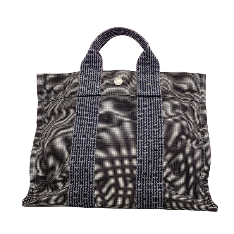 【6kb1923】エルメス ハンドバッグ エールラインPM ナイロン グレー シルバー金具【中古】メンズ レディース ユニセックス