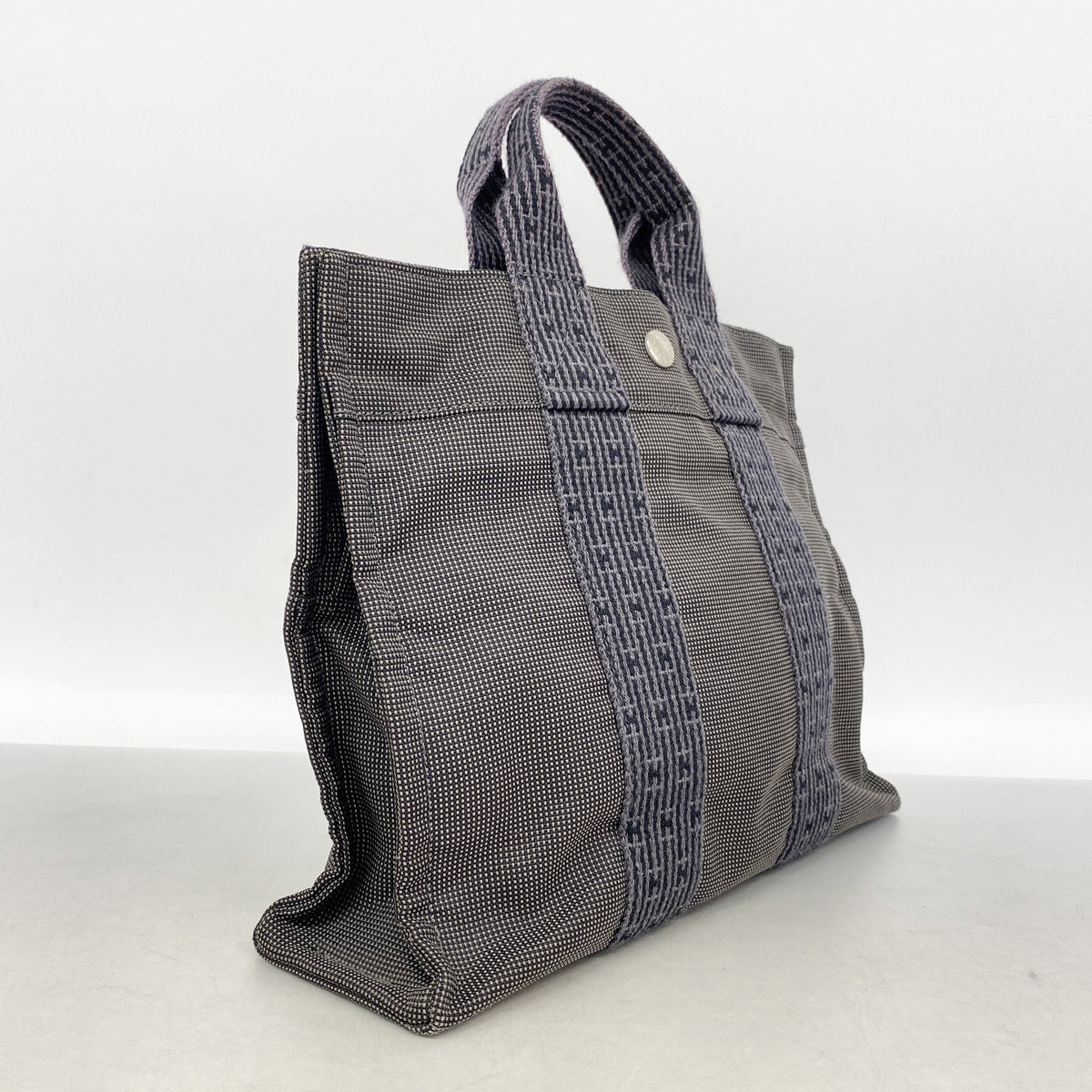 【6kb1923】エルメス ハンドバッグ エールラインPM ナイロン グレー シルバー金具【中古】メンズ レディース ユニセックス