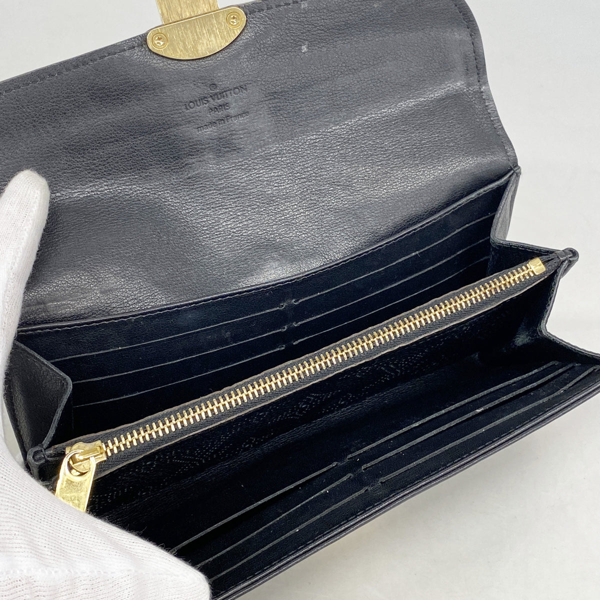 【6kb1930】ルイヴィトン 長財布 マヒナ ポルトフォイユイリス M58163 ノワール【中古】レディース