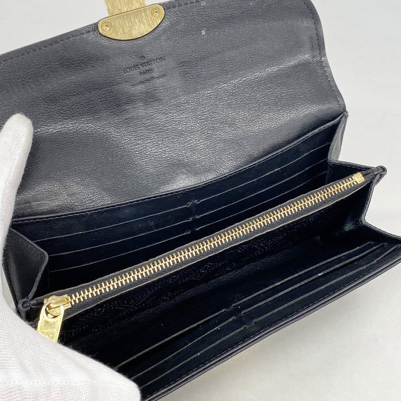 【6kb1930】ルイヴィトン 長財布 マヒナ ポルトフォイユイリス M58163 ノワール【中古】レディース
