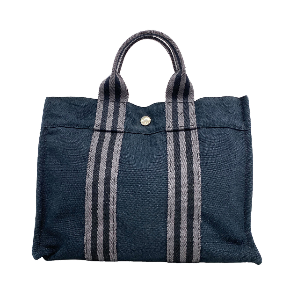 【6kb1933】エルメス トートバッグ フールトゥPM キャンバス ブラック シルバー金具【中古】レディース