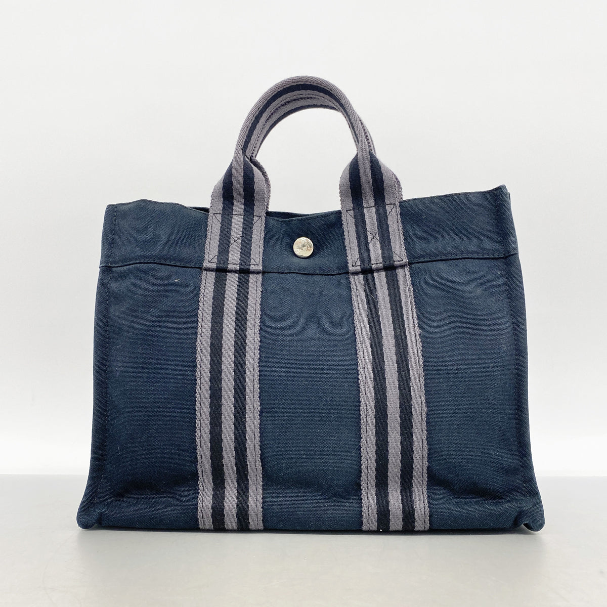 【6kb1933】エルメス トートバッグ フールトゥPM キャンバス ブラック シルバー金具【中古】レディース