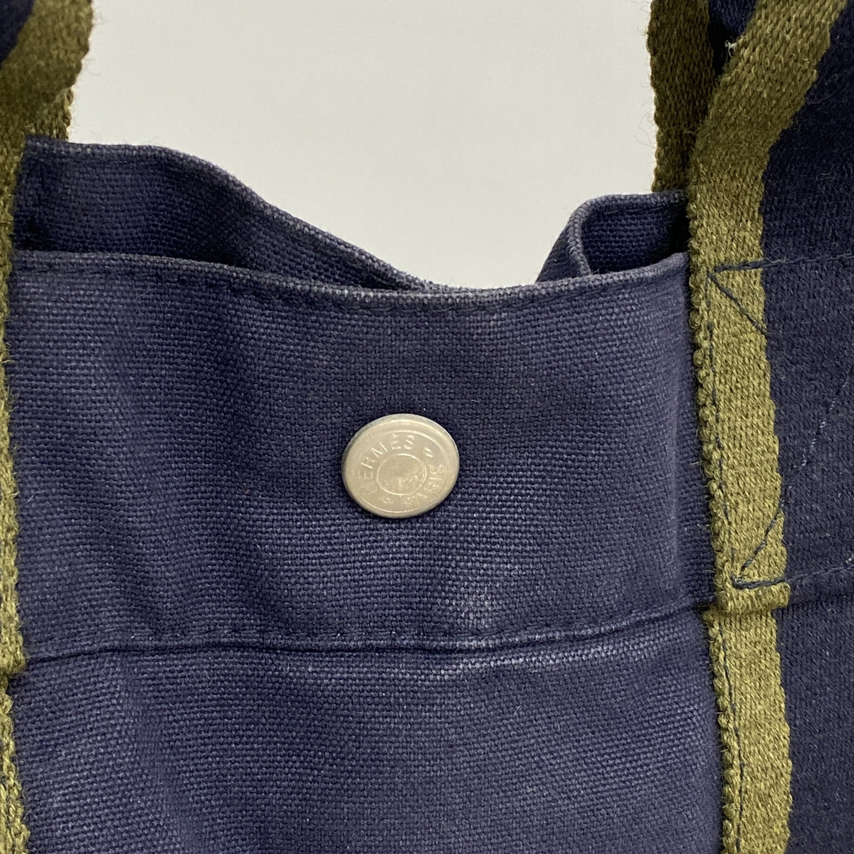 【6kc2584】エルメス トートバッグ フールトゥMM キャンバス ネイビー シルバー金具【中古】メンズ レディース ユニセックス