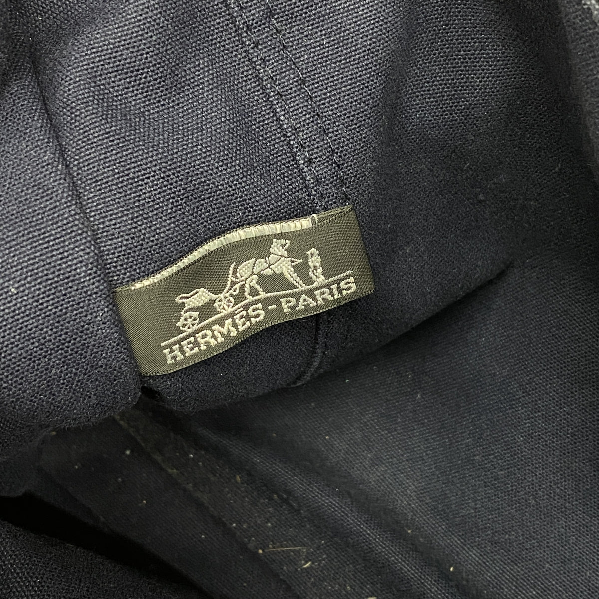 【6kc2584】エルメス トートバッグ フールトゥMM キャンバス ネイビー シルバー金具【中古】メンズ レディース ユニセックス