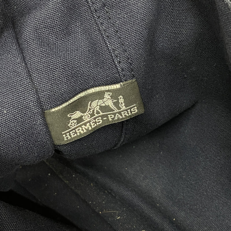 【6kc2584】エルメス トートバッグ フールトゥMM キャンバス ネイビー シルバー金具【中古】メンズ レディース ユニセックス