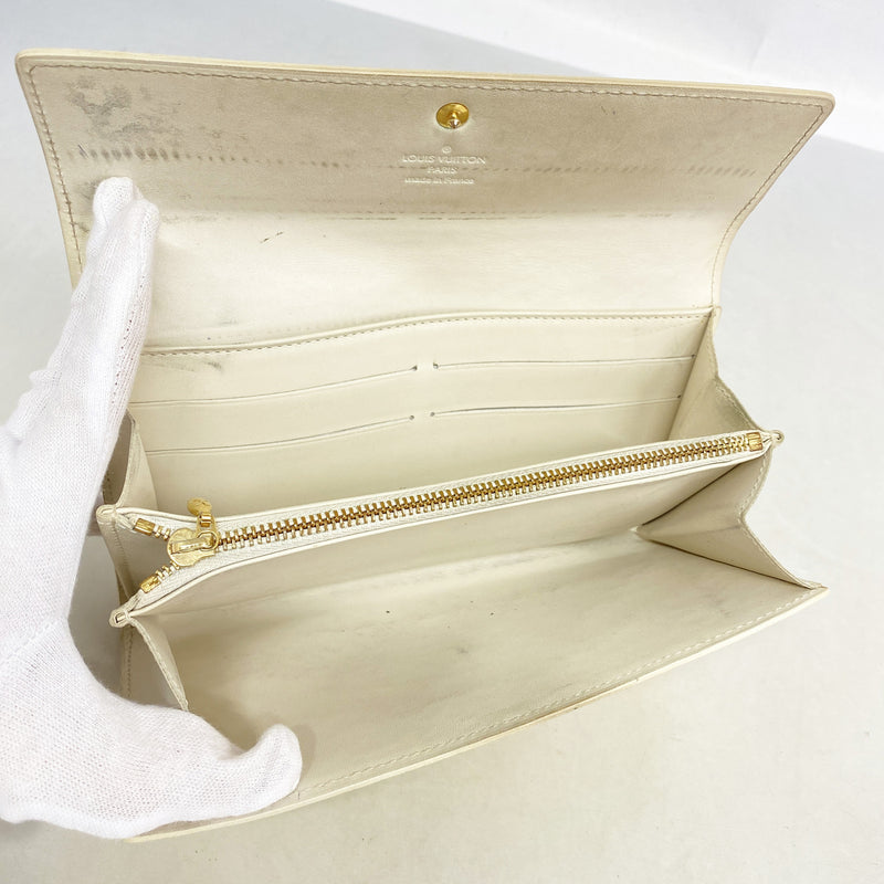 【6kc1975】ルイヴィトン 長財布 ヴェルニ ポシェットポルトモネクレディ M91382 ペルル【中古】レディース