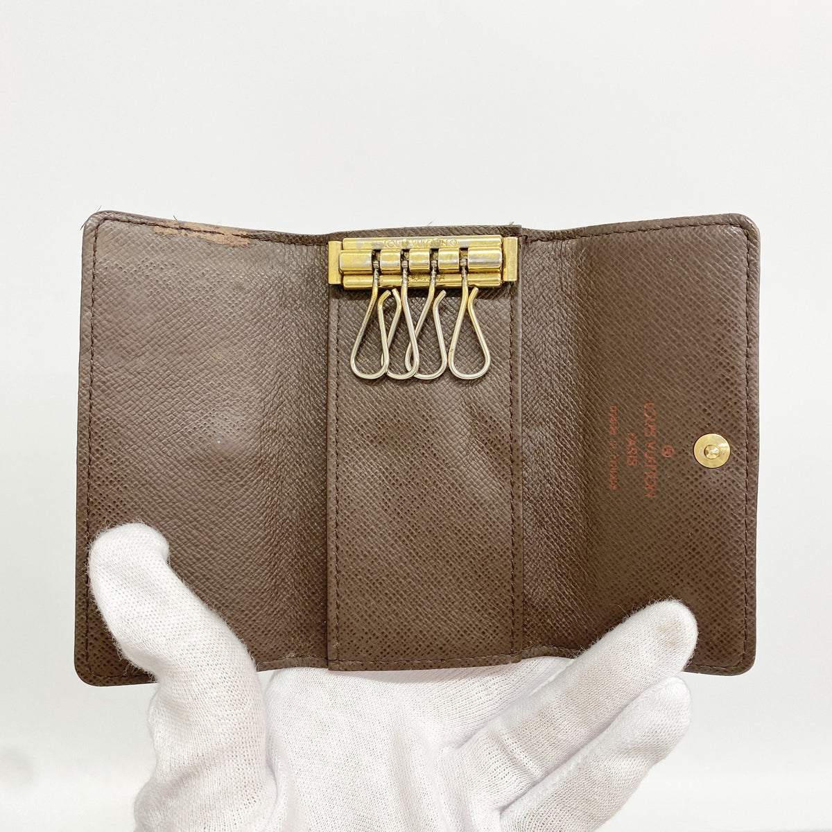 【6kc1979】ルイヴィトン キーケース ダミエ ミュルティクレ4 N62631 エベヌ【中古】レディース