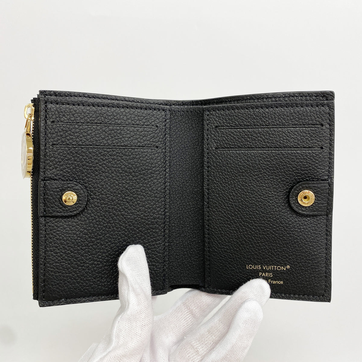 【6kc1996】ルイヴィトン 財布 モノグラム・アンプラント ポルトフォイユリサ M83365 ノワール【中古】レディース