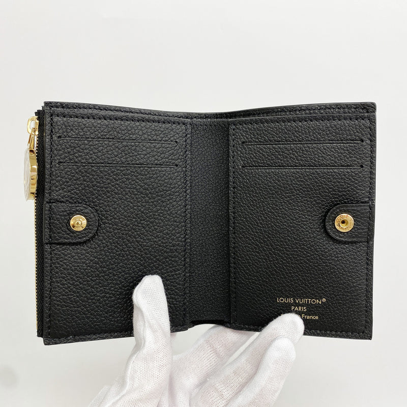 【6kc1996】ルイヴィトン 財布 モノグラム・アンプラント ポルトフォイユリサ M83365 ノワール【中古】レディース