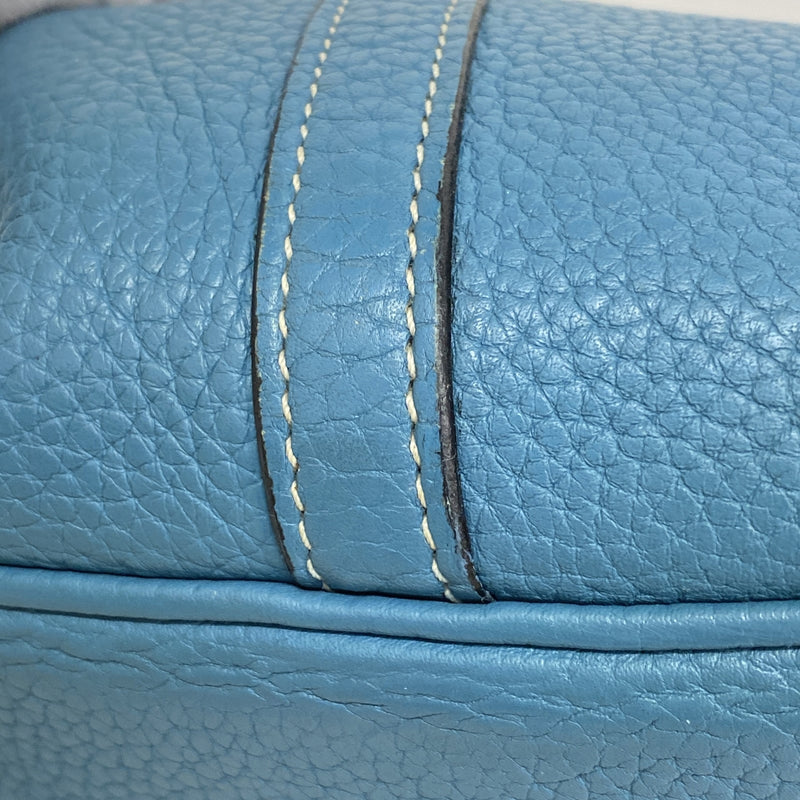 【6kc2009】エルメス ハンドバッグ ピコタンロックMM トリヨンクレマンス ブルージーン シルバー金具 □O刻印【中古】レディース