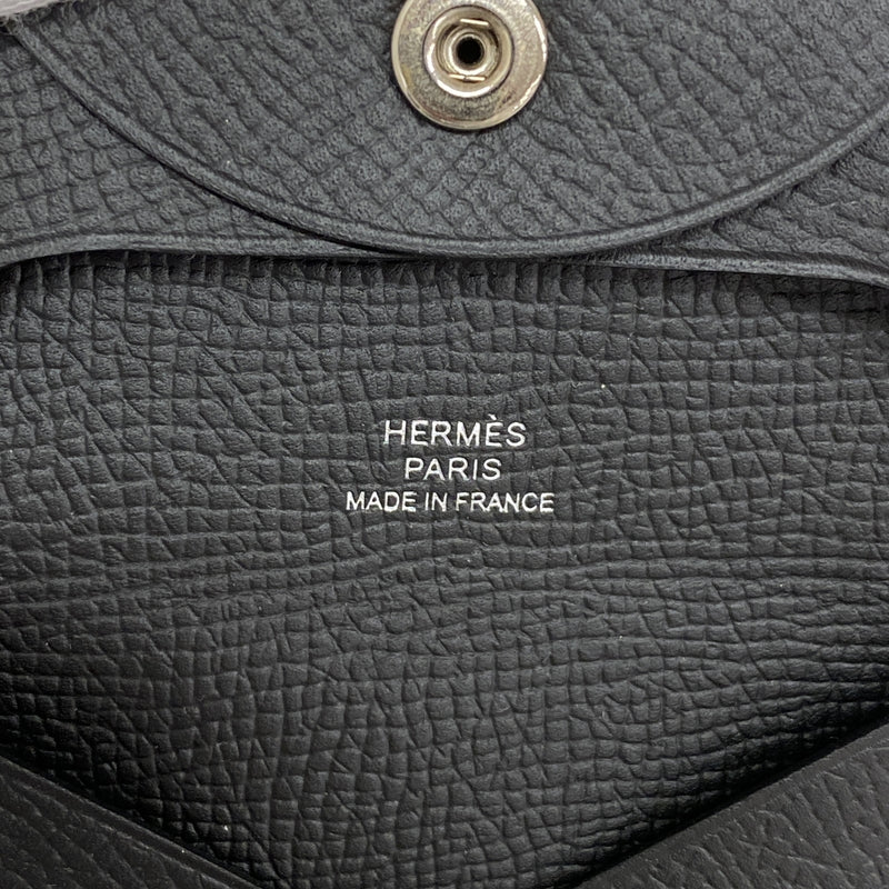 【6kc2010】エルメス コインケース バスティア ヴォーエプソン ブラック シルバー金具 Y刻印【中古】メンズ レディース ユニセックス