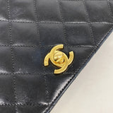 【6kc2017】シャネル ショルダーバッグ マトラッセ チェーンショルダー ラムスキン ブラック ゴールド金具【中古】レディース