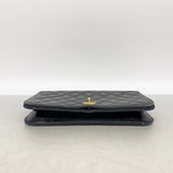 【6kc2017】シャネル ショルダーバッグ マトラッセ チェーンショルダー ラムスキン ブラック ゴールド金具【中古】レディース