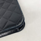 【6kc2017】シャネル ショルダーバッグ マトラッセ チェーンショルダー ラムスキン ブラック ゴールド金具【中古】レディース