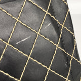 【6kc2019】シャネル ハンドバッグ ワイルドステッチ レザー ブラック ゴールド金具【中古】レディース