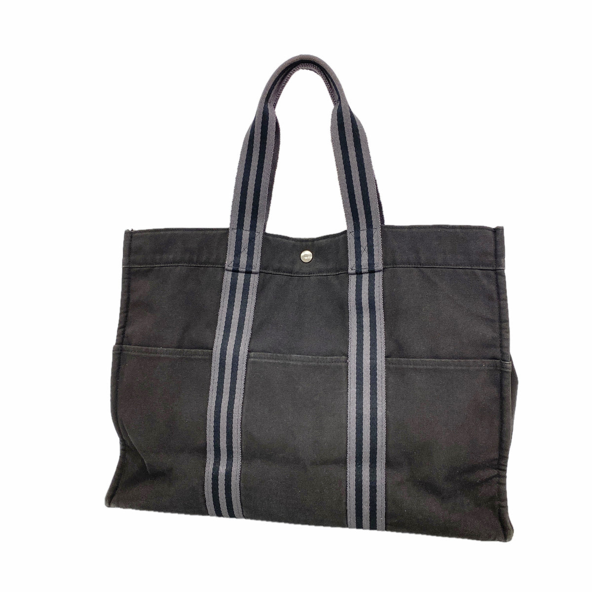 【6kc2024】エルメス トートバッグ フールトゥGM キャンバス ブラック シルバー金具【中古】メンズ レディース ユニセックス