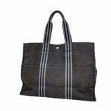 【6kc2024】エルメス トートバッグ フールトゥGM キャンバス ブラック シルバー金具【中古】メンズ レディース ユニセックス