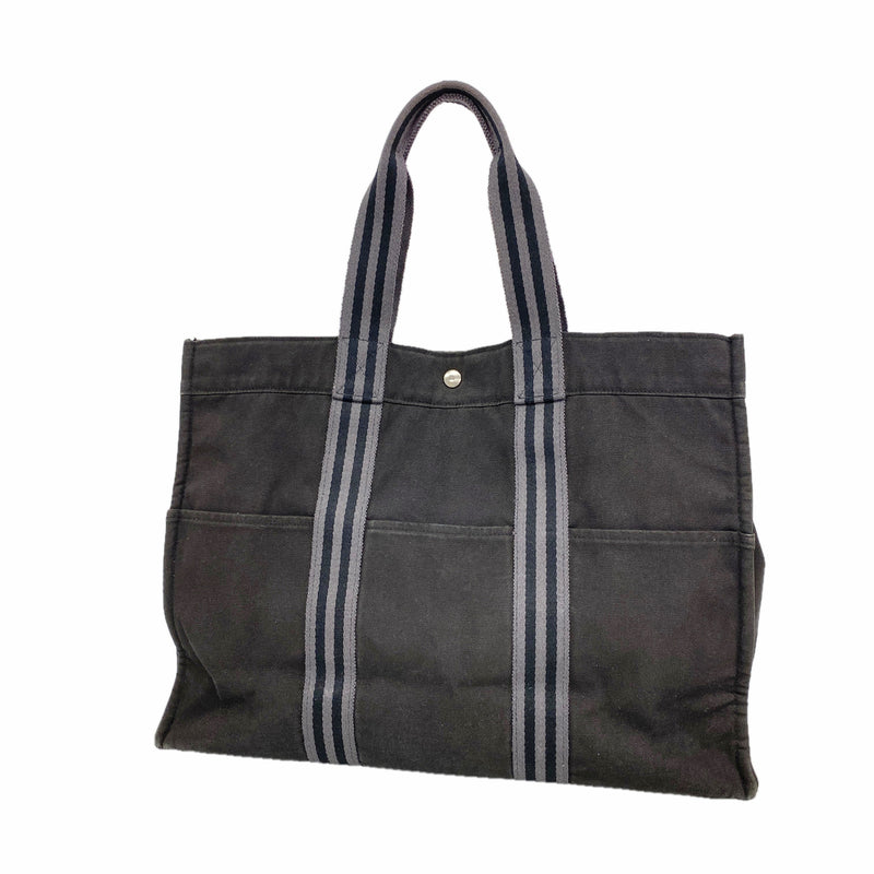 【6kc2024】エルメス トートバッグ フールトゥGM キャンバス ブラック シルバー金具【中古】メンズ レディース ユニセックス