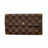 【6kc2030】ルイヴィトン 長財布 ダミエ ポシェットポルトモネクレディ N61725 エベヌ【中古】レディース