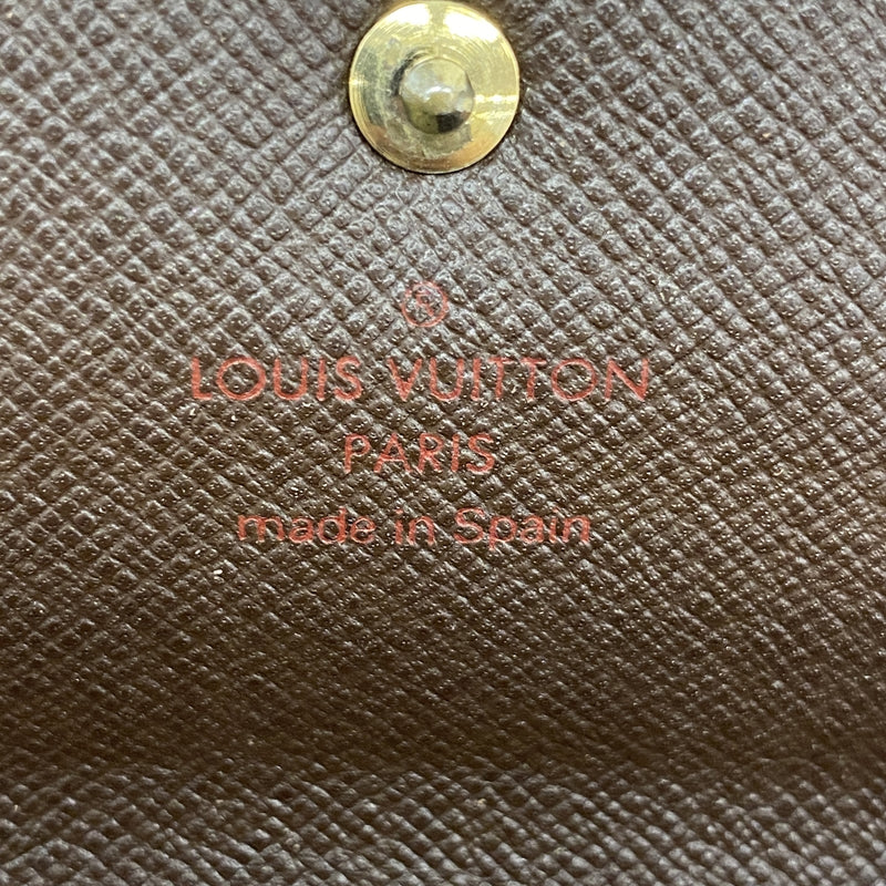 【6kc2030】ルイヴィトン 長財布 ダミエ ポシェットポルトモネクレディ N61725 エベヌ【中古】レディース