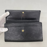 【6kc2036】ルイヴィトン 長財布 エピ ポシェットポルトモネクレディ M63572 ノワール【中古】レディース