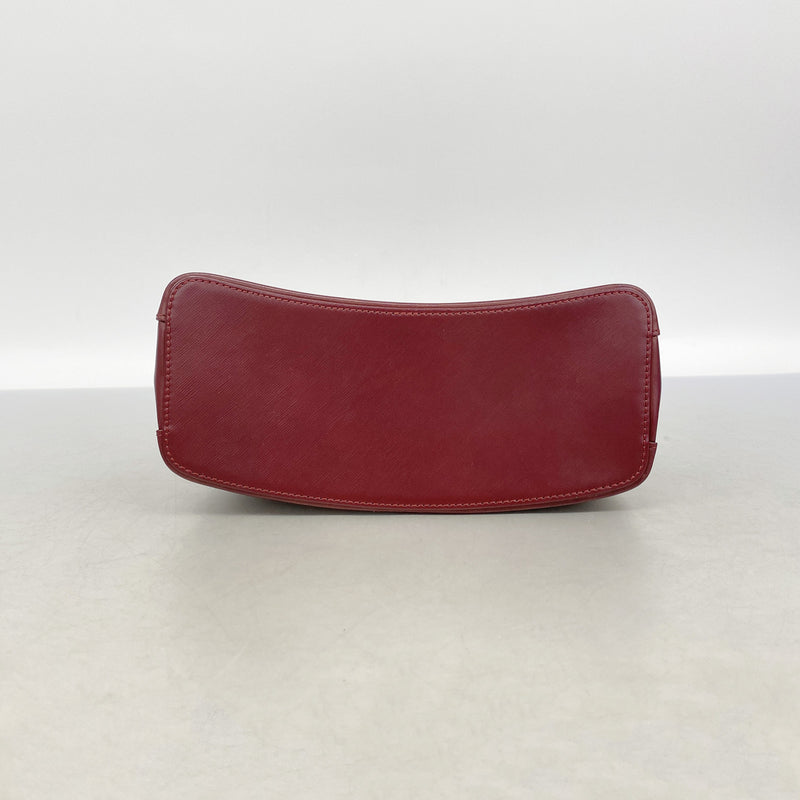 【6kc2041】カルティエ ショルダーバッグ トリニティ レザー ボルドー ゴールド/シルバー金具【中古】レディース