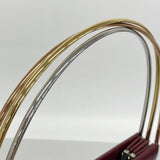【6kc2041】カルティエ ショルダーバッグ トリニティ レザー ボルドー ゴールド/シルバー金具【中古】レディース