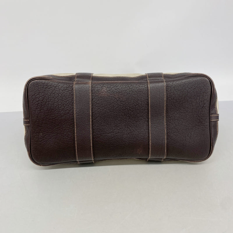 【6kc2044】エルメス トートバッグ ガーデンパーティPM トワルアッシュ ブラウン シルバー金具 □I刻印【中古】レディース