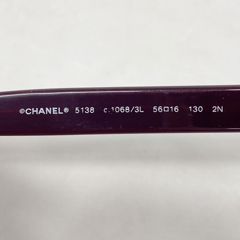 【6kc2065】シャネル サングラス 5138 プラスチック パープル シルバー金具【中古】レディース