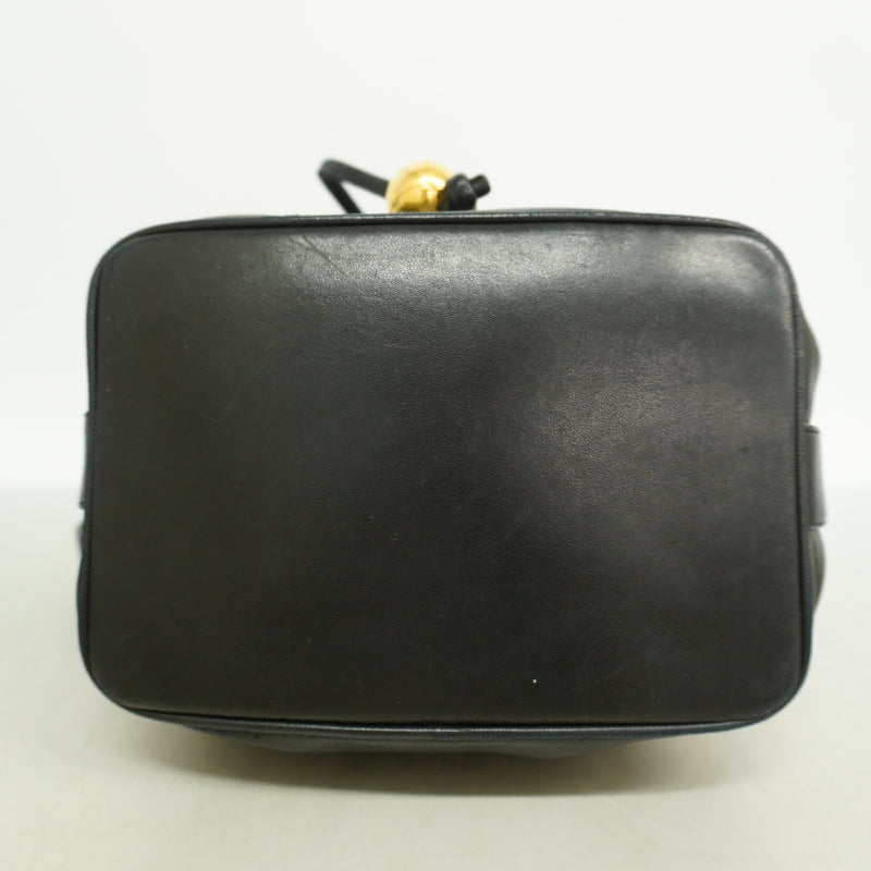 【6kc2066】シャネル ショルダーバッグ ラムスキン ブラック ゴールド金具【中古】レディース