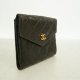 【6kc2067】シャネル 財布 ビコローレ ラムスキン ブラック ゴールド金具【中古】レディース