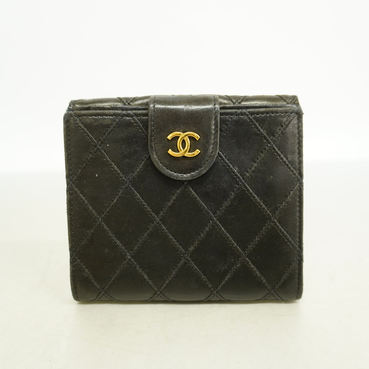 【6kc2067】シャネル 財布 ビコローレ ラムスキン ブラック ゴールド金具【中古】レディース
